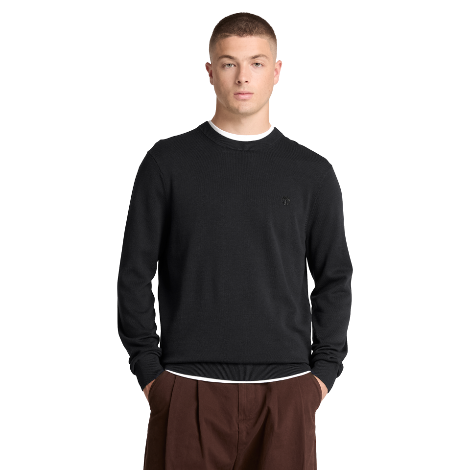 Oyster River Cotton Crewneck Sweater Black