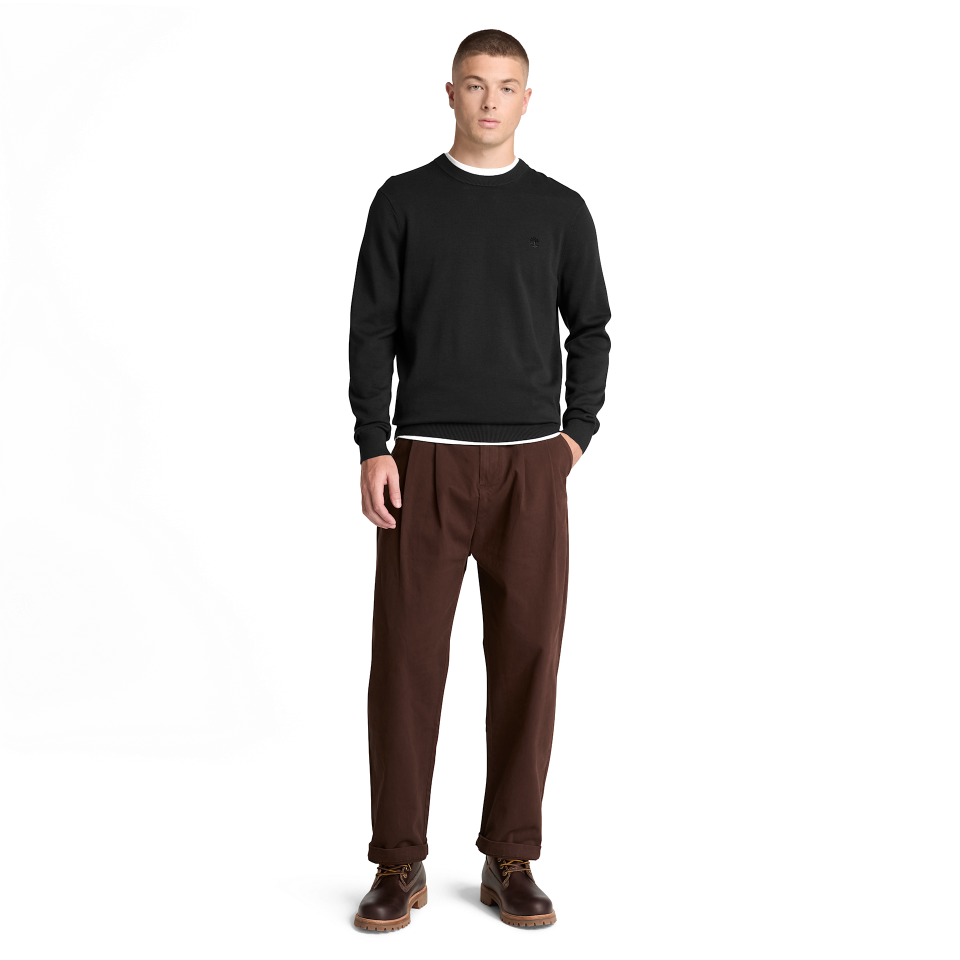 Oyster River Cotton Crewneck Sweater Black