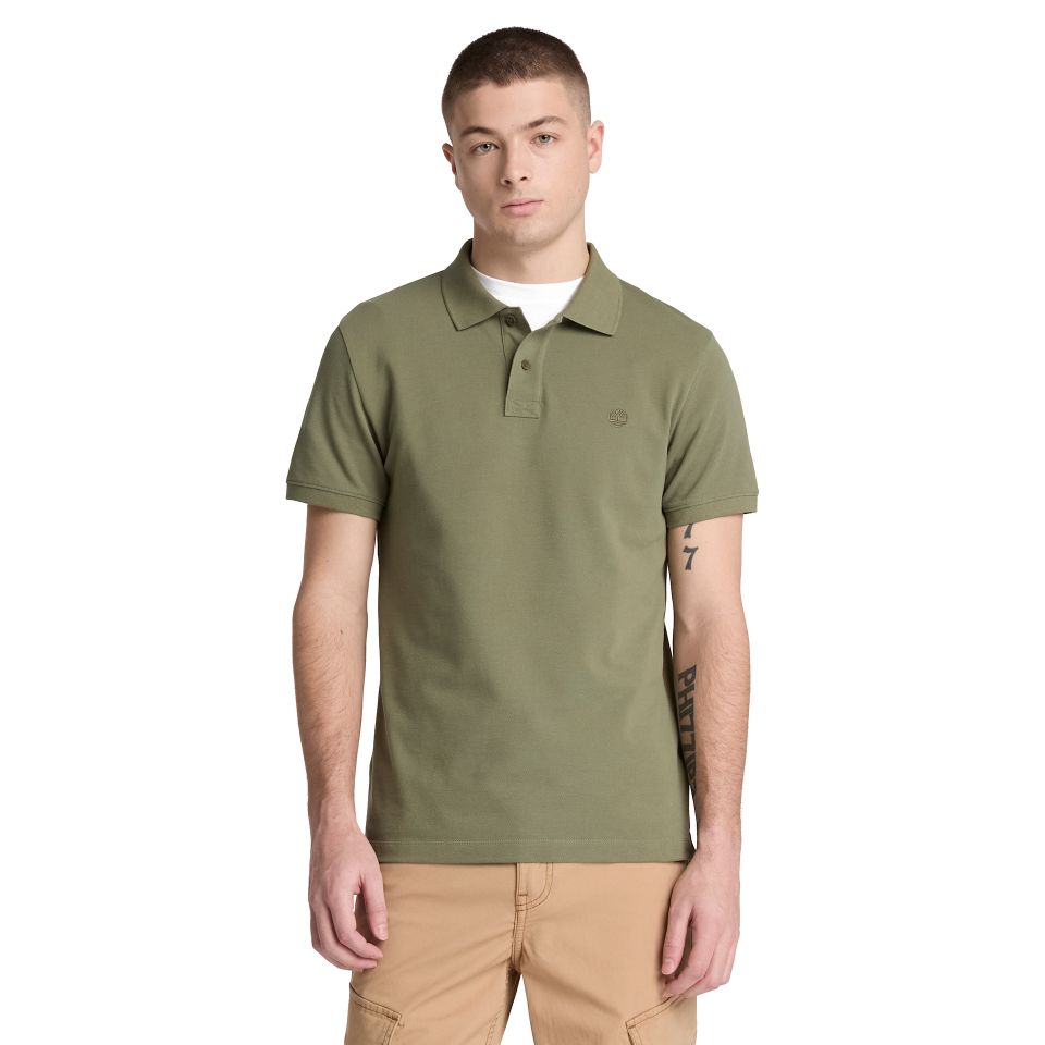 Oyster River Chest Logo Ss Polo (Slim) Deep Lichen Green
