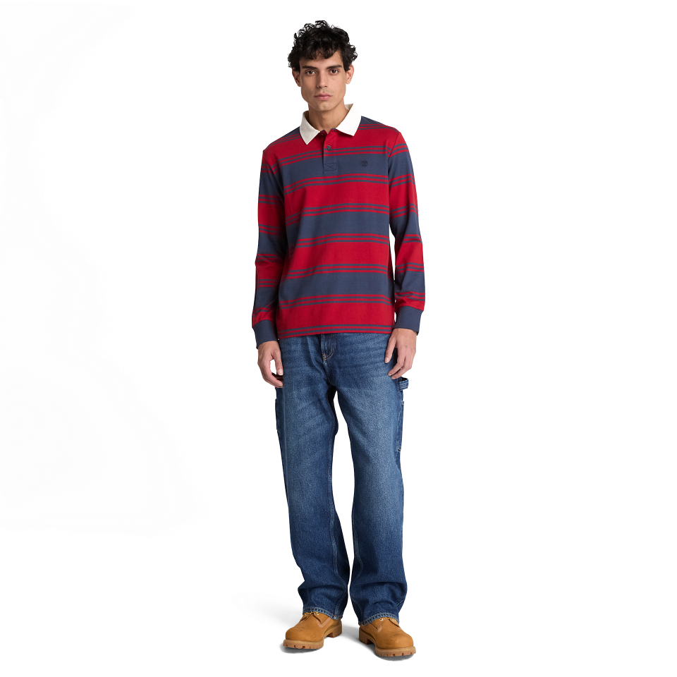 Rugby Ls Polo Mood Indigo/Rhythmic Red