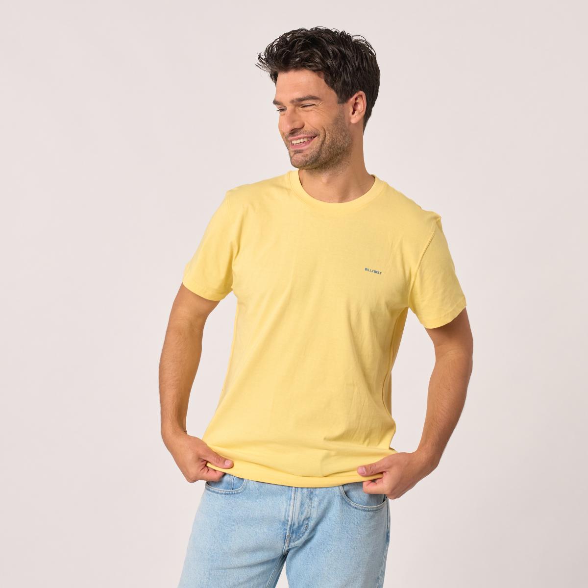 T-shirt en 100% coton bio BILLY - Jaune, imprimé Billy