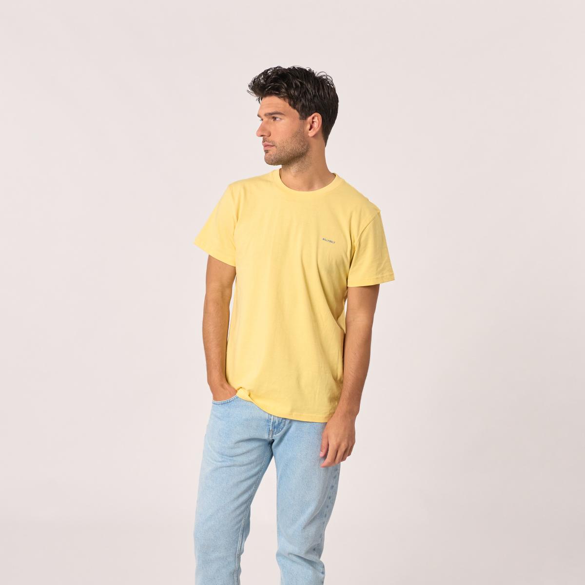 T-shirt van 100% biologisch katoen BILLY - Geel, Billy-print