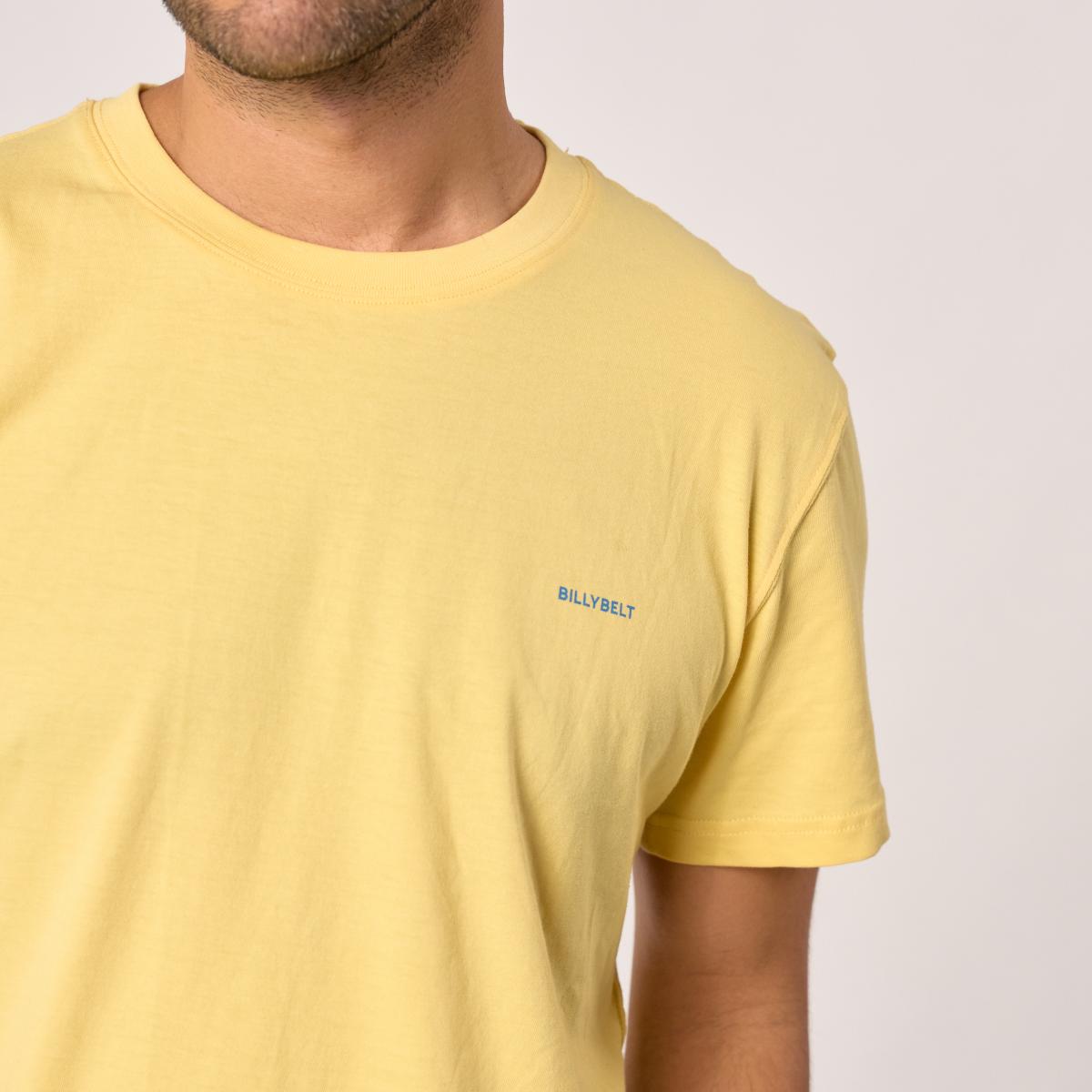 T-shirt en 100% coton bio BILLY - Jaune, imprimé Billy