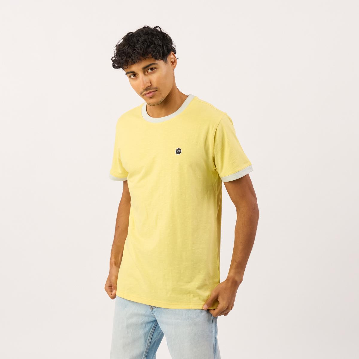 T-shirt van 100% biologisch katoen garment dye - Marineblauw