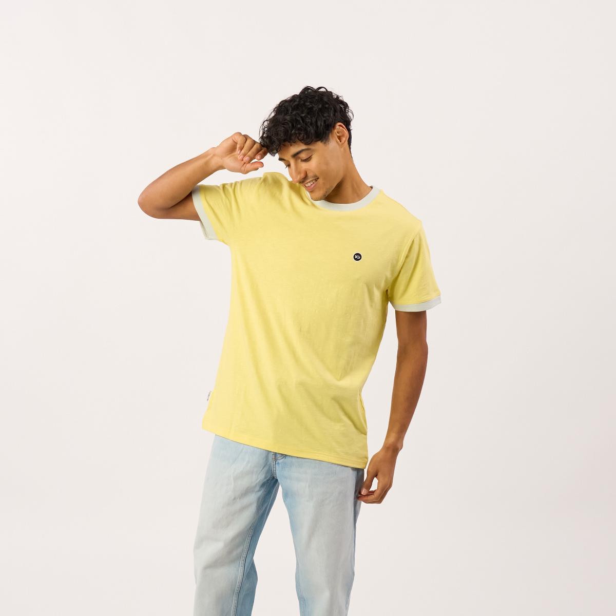 T-shirt van 100% biologisch katoen garment dye - Marineblauw