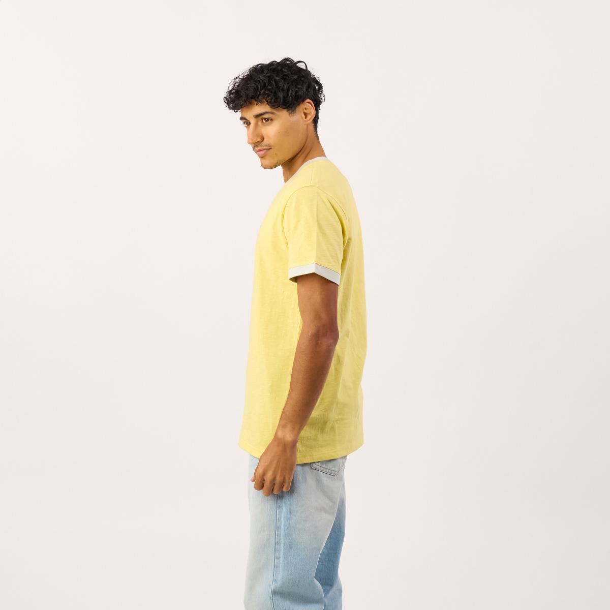 T-shirt van 100% biologisch katoen garment dye - Marineblauw