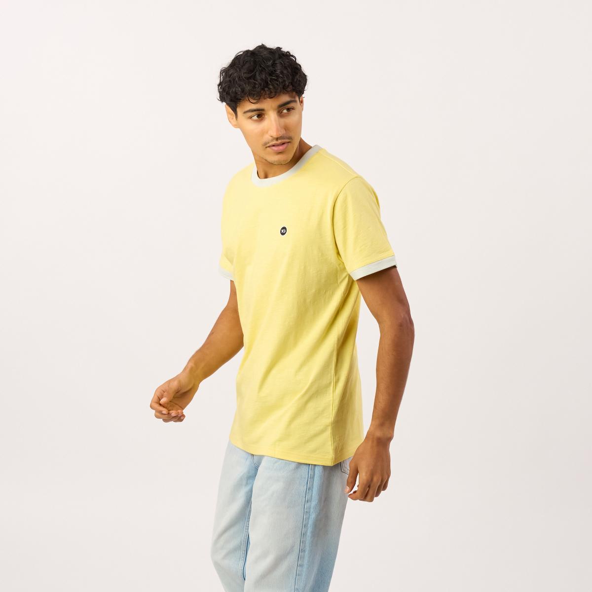 T-shirt van 100% biologisch katoen garment dye - Marineblauw