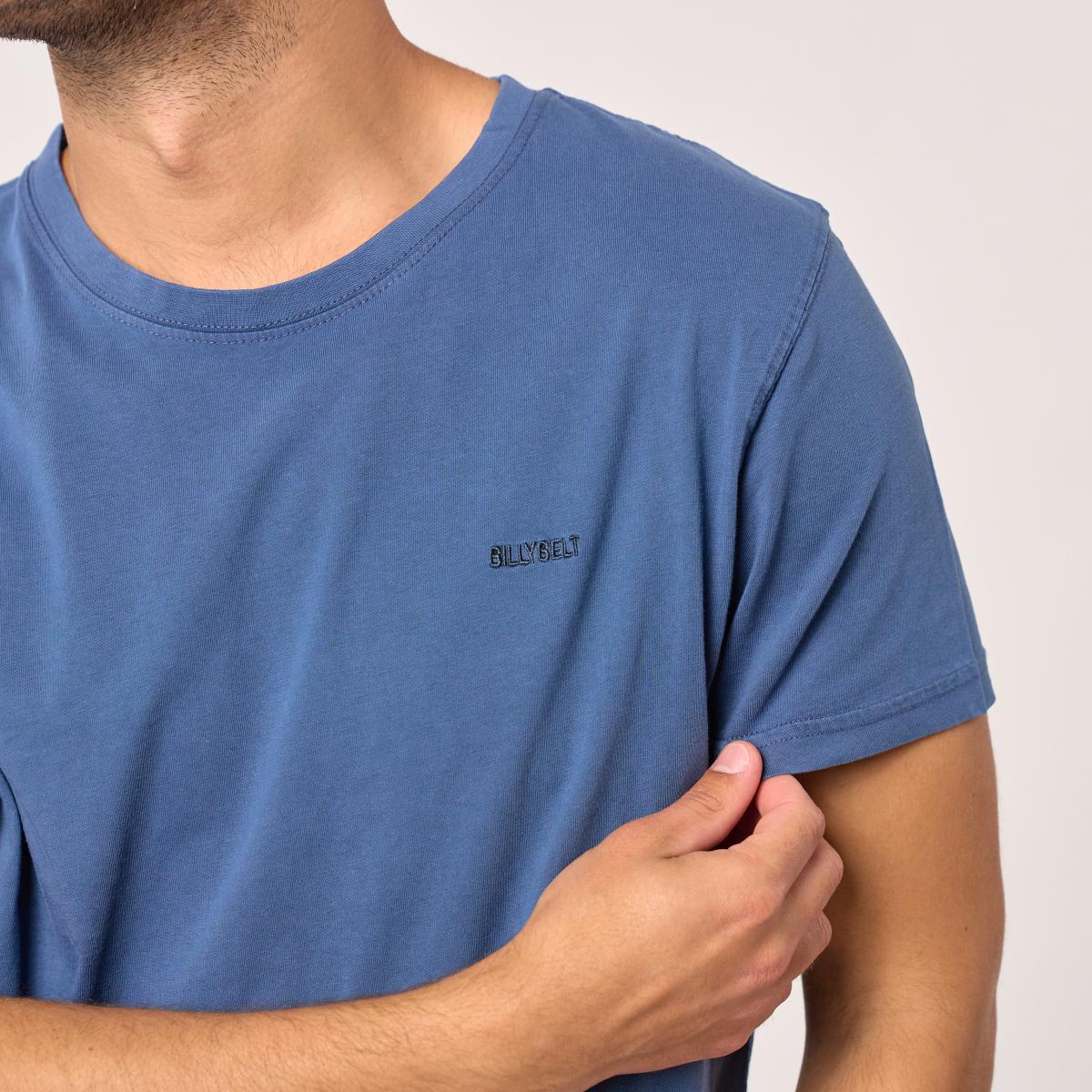 T-shirt van 100% biologisch katoen garment dye - Marineblauw