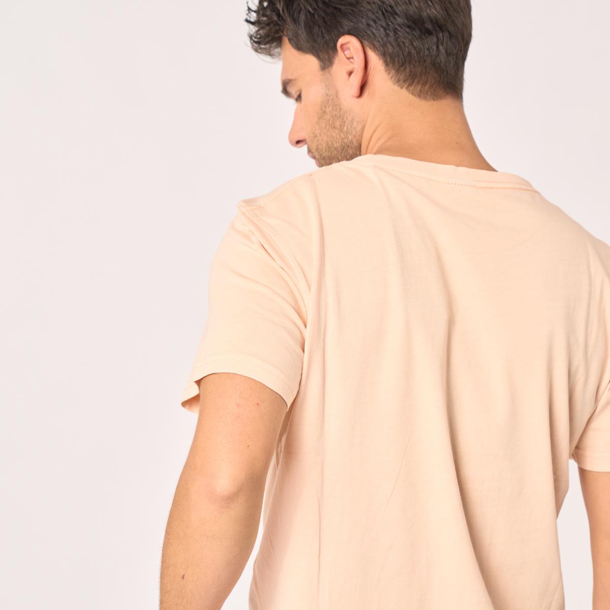 T-shirt van 100% biologisch katoen garment dye - Roze