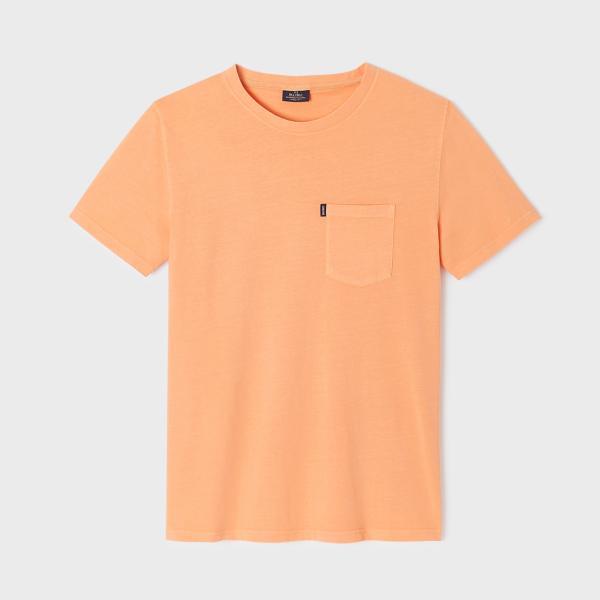 T-shirt en 100% coton bio garment dye - Orange