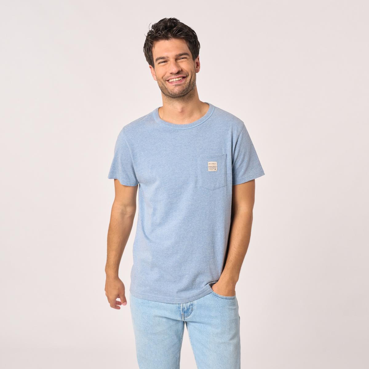 T-shirt van 100% biologisch katoen Heavy - Blauw
