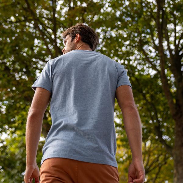 T-shirt van 100% biologisch katoen Heavy - Blauw