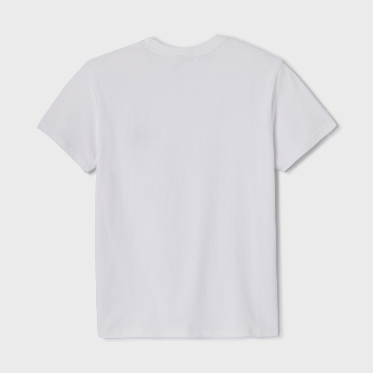 T-shirt van 100% biologisch katoen Roadtrip - Wit, Mehari-borduursel