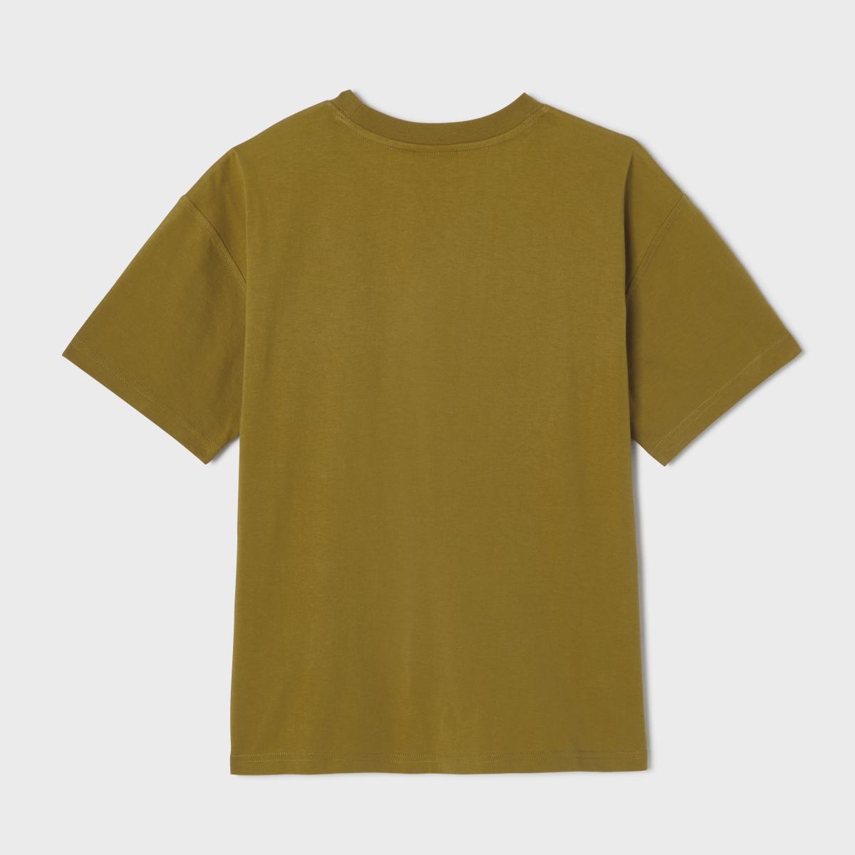 Dames-T-shirt van 100% biologisch katoen - Olijfgroen, zonneborduursel