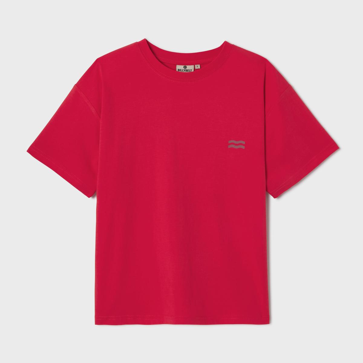 Dames-T-shirt van 100% biologisch katoen - Rood, zonneprint