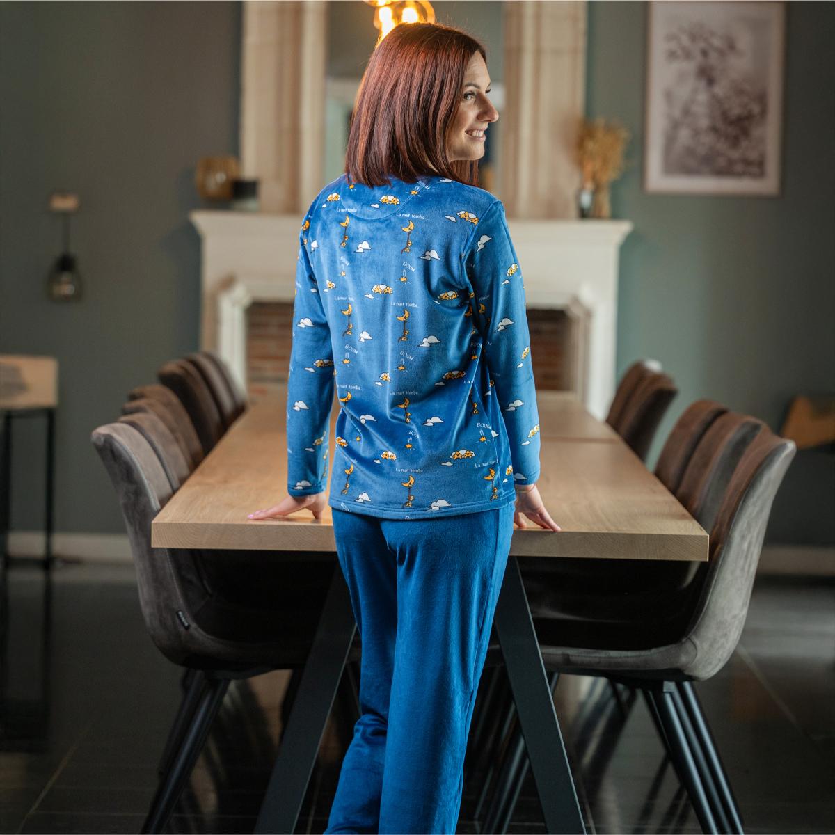 Fleece-pyjama - Vrouwen - Nachtblauw