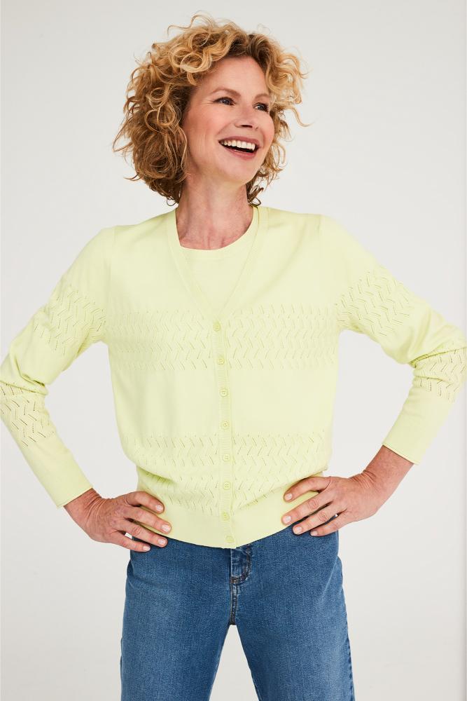 Mayerline - Gebreid Vest - Abelinda - Shadow Lime