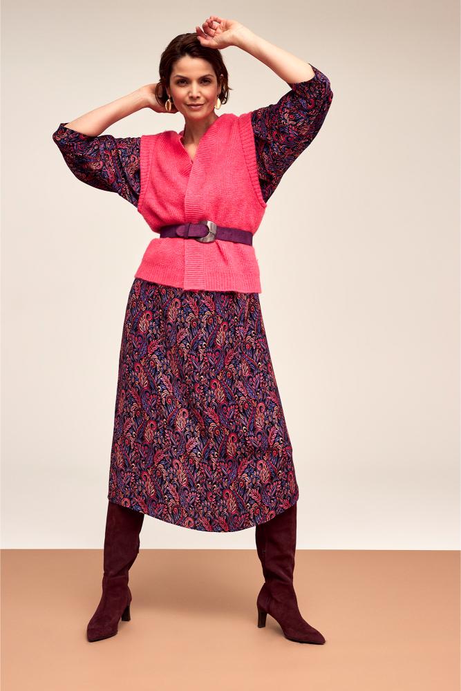 Améline - Cardigan Maille - Ariba - Fuchsia Rose