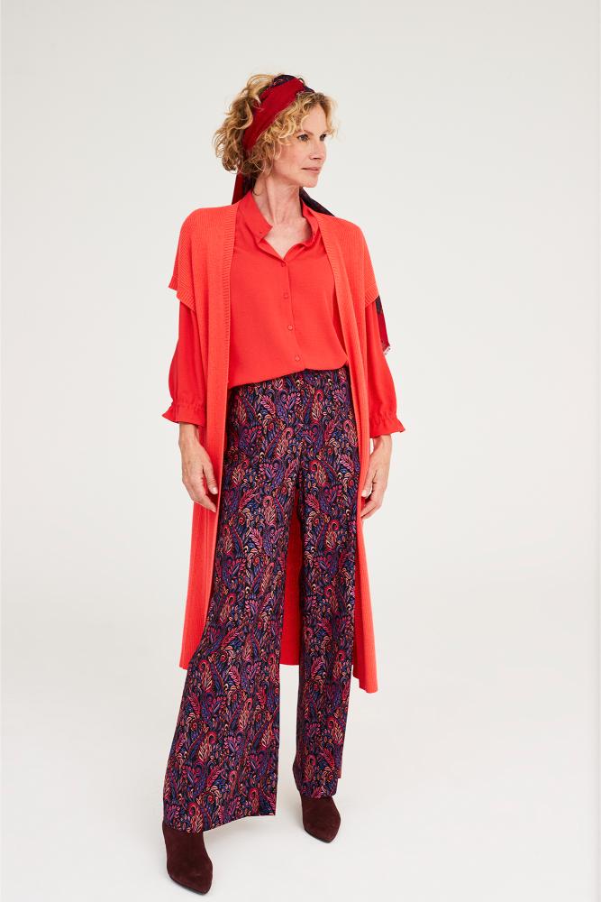 Améline - Gebreid Vest - Athena1 - Hybiscus Flash