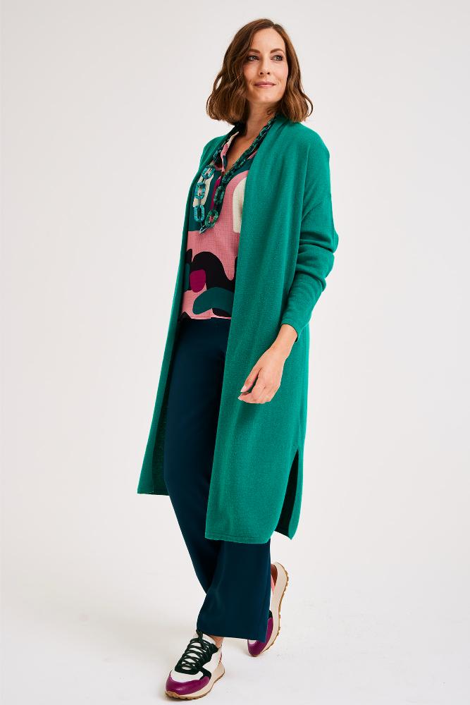 Mayerline - Gebreid Vest - Azure - Cadmium Green