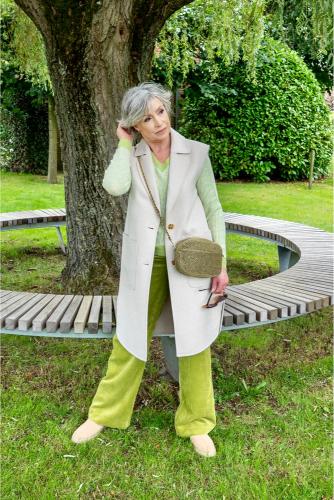 Améline - Mouwloze Blazer - Deta - Black White Simplicity