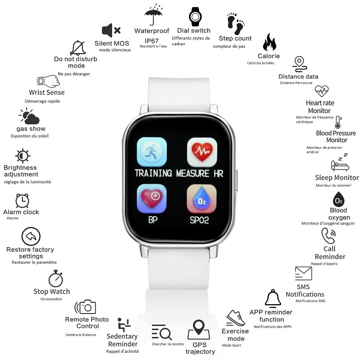 Multisport Smartwatch Compatibel Met Ios & Android - Wit