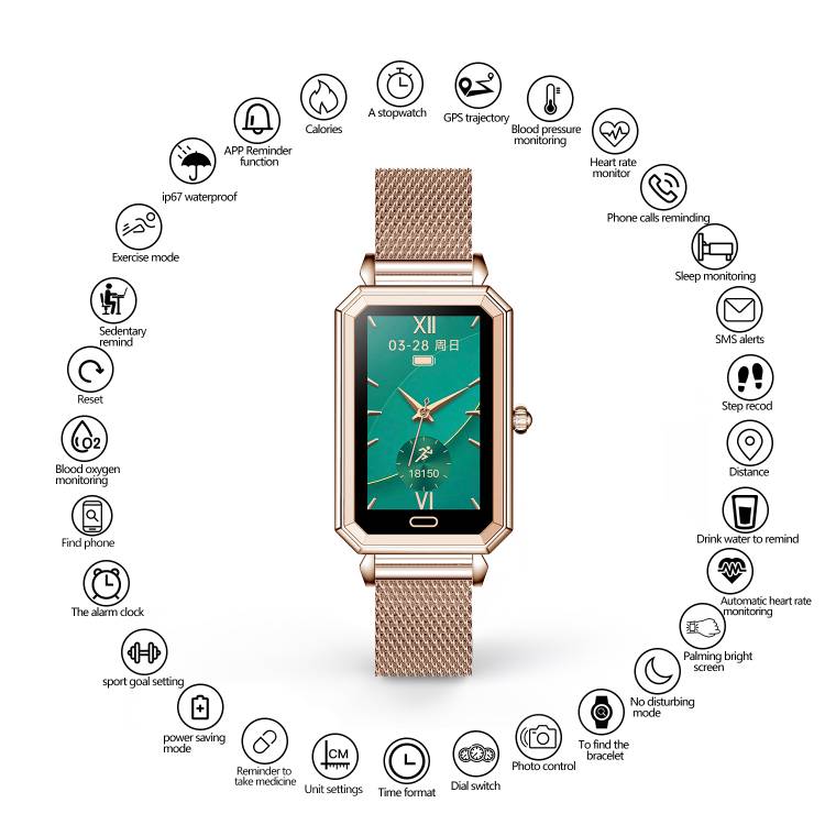 Montre Connectee Multifonctions - Or