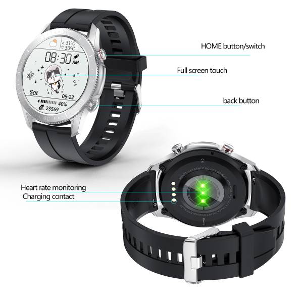 Montre Connectee Multifonctions - Noir/Argent