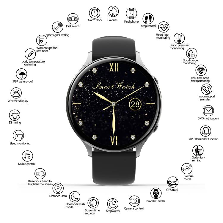 Montre Connectee Multifonctions - Noir