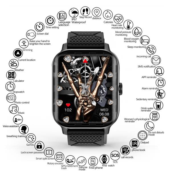 Montre Connectee Multifonctions - Noir