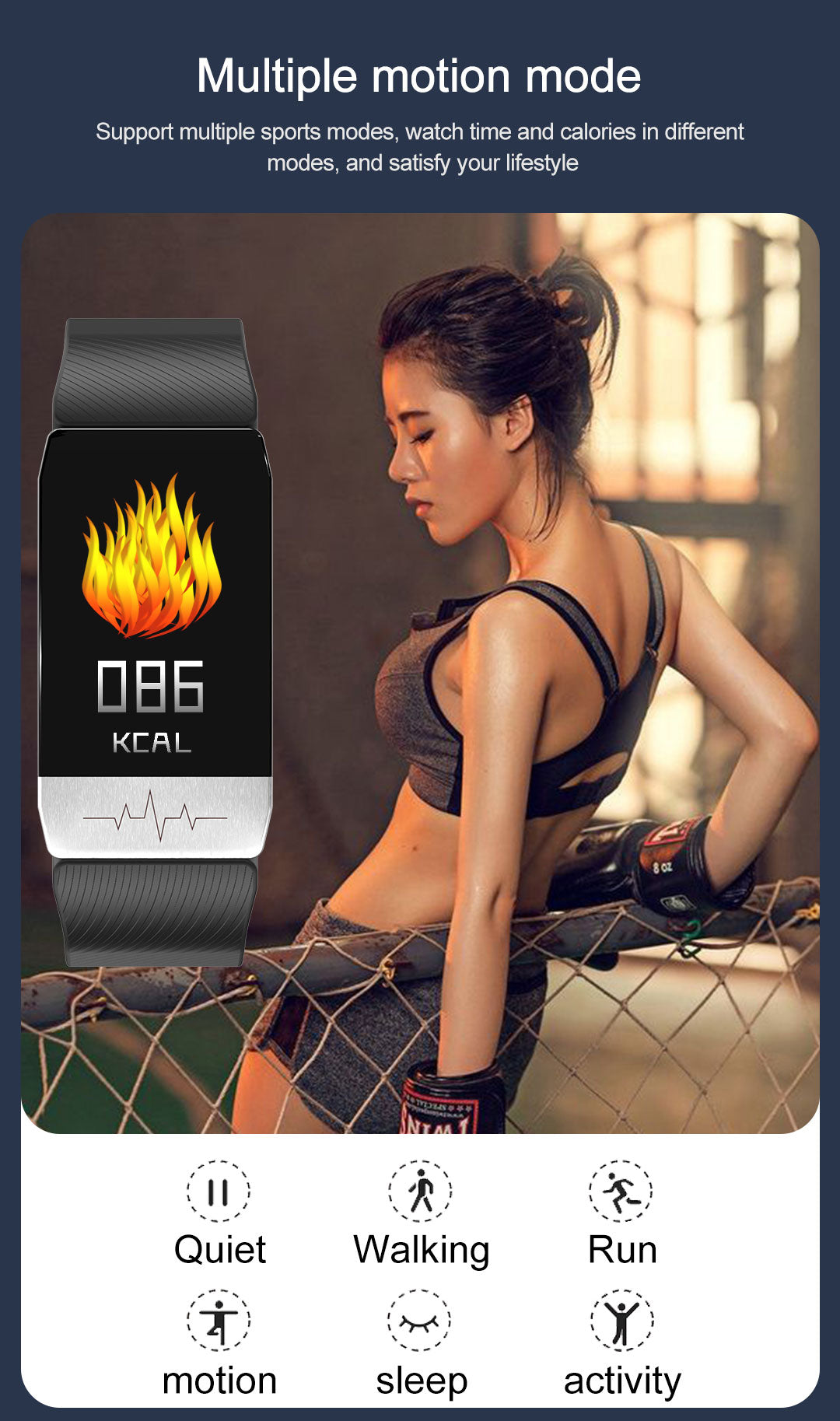 Montre  Multi-Sport Compatible Ios&Androi - Noir