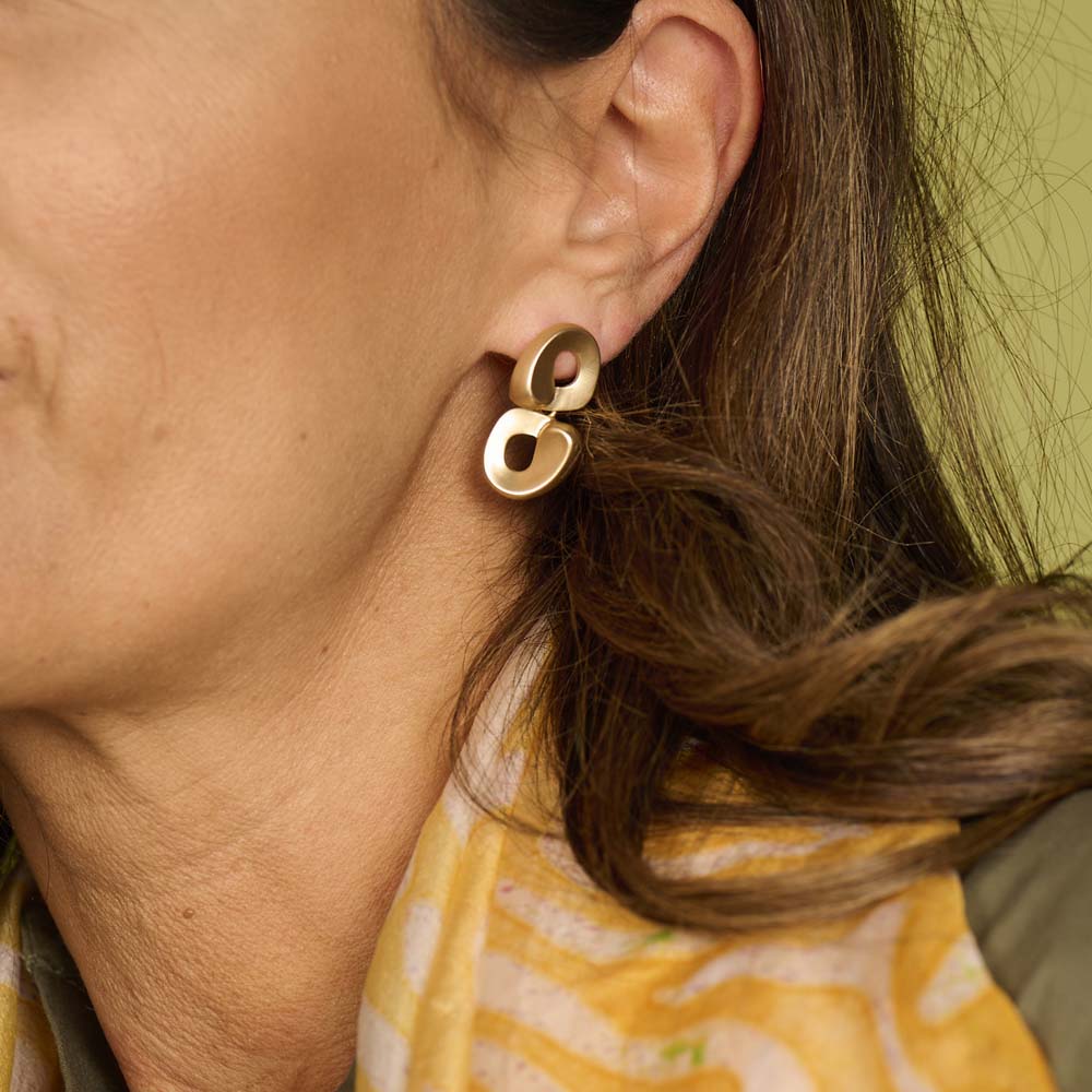 Boucles D'Oreilles - Xob44 Dorées Mates