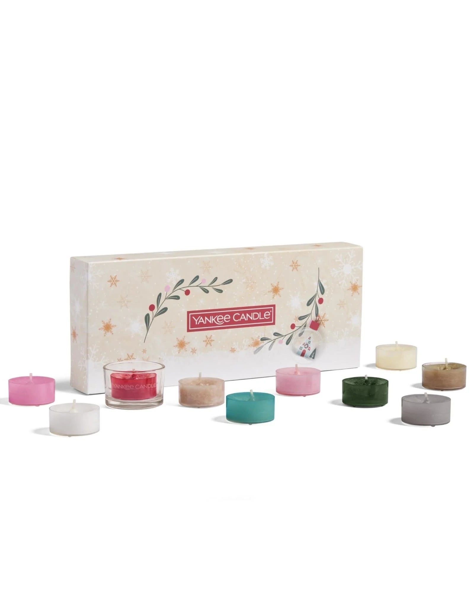 YC Snow Globe Wonderland 10 Tealight & 1 Holder Gift Set
