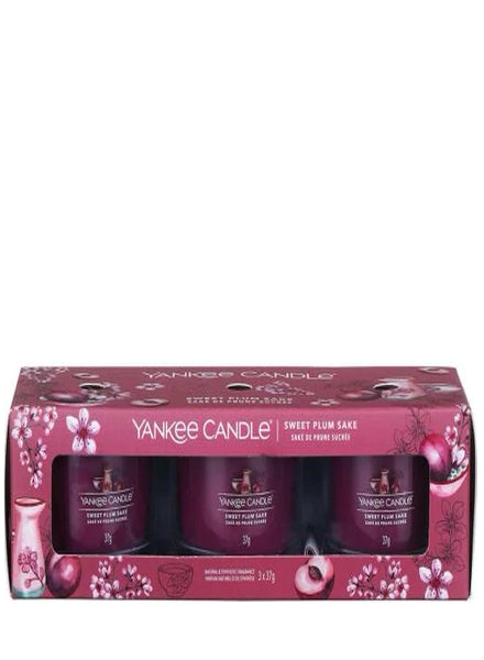 YC Sweet Plum Sake Signature Filled Votive 3-pack