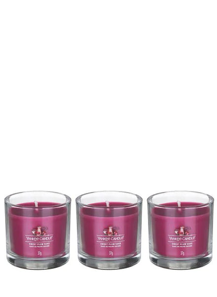 YC Sweet Plum Sake Signature Filled Votive 3-pack