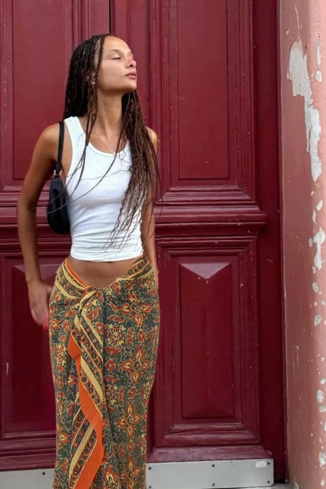 Pareo Pondichery Orange en voile de coton