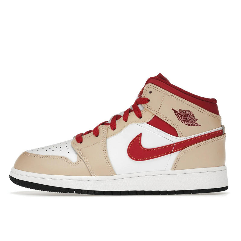 Air Jordan - Air Jordan 1 Mid Light Curry Cardinal - White Onyx/White/Cardinal Red/Light Curry