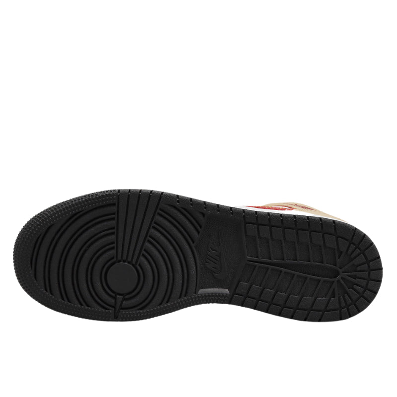 Air Jordan - Air Jordan 1 Mid Light Curry Cardinal - White Onyx/White/Cardinal Red/Light Curry