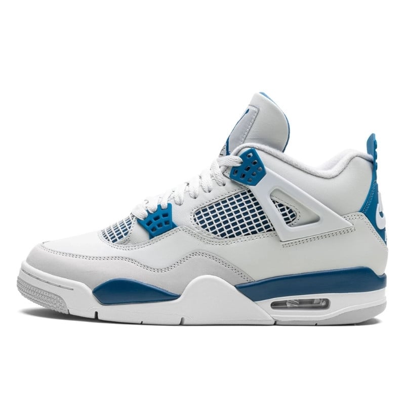 Air Jordan - Air Jordan 4 Retro Military Blue (2024) - Off-White/Military Blue/Neutral Grey