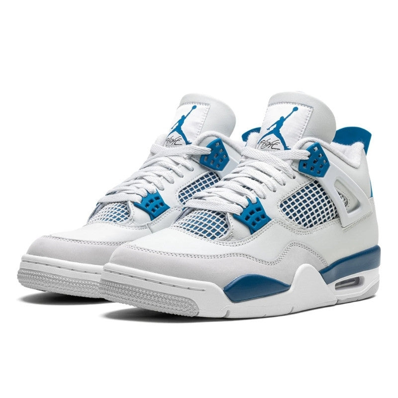 Air Jordan - Air Jordan 4 Retro Military Blue (2024) - Off-White/Military Blue/Neutral Grey
