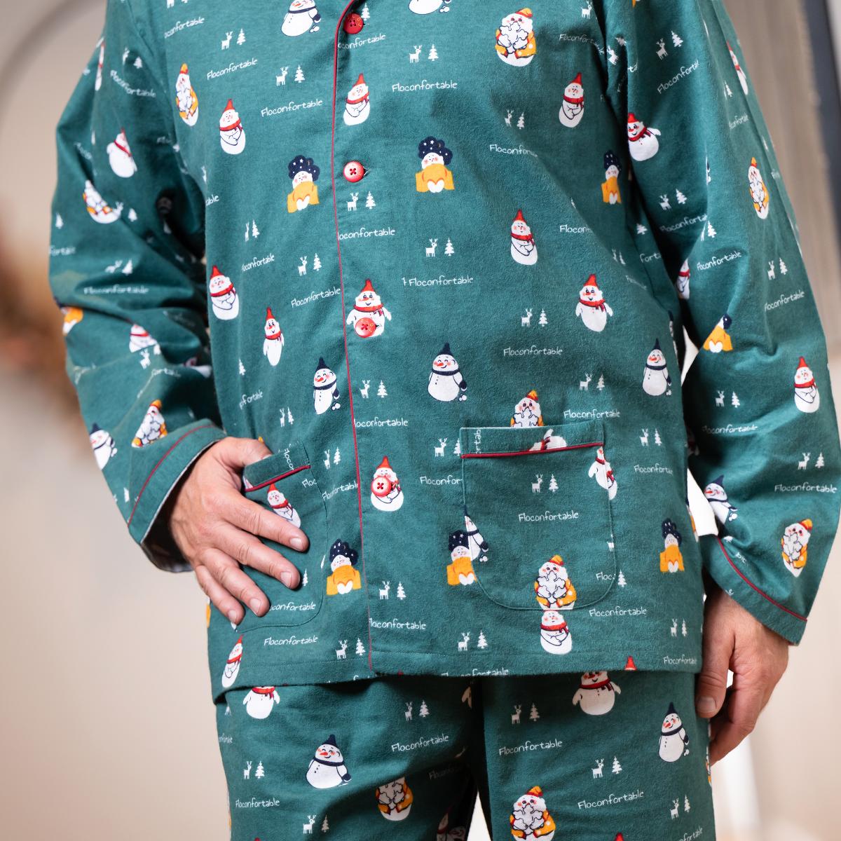 Pyjama flannelle - Homme - Vert
