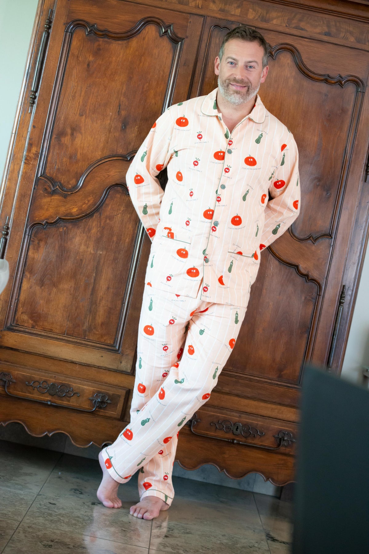 Flanellen Pyjama Man Clear Orange