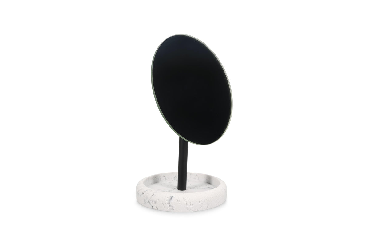 S&P - Mirror 13xH23cm with stand marble white Suds