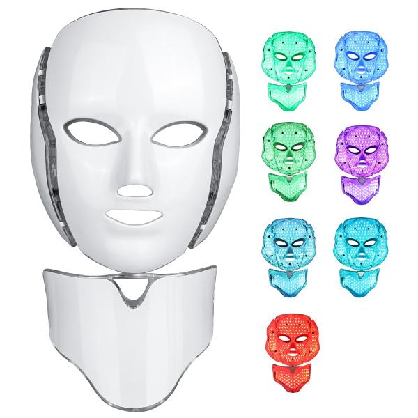 Led Gezichtsmasker Lichttherapie 7 Kleuren - Wit
