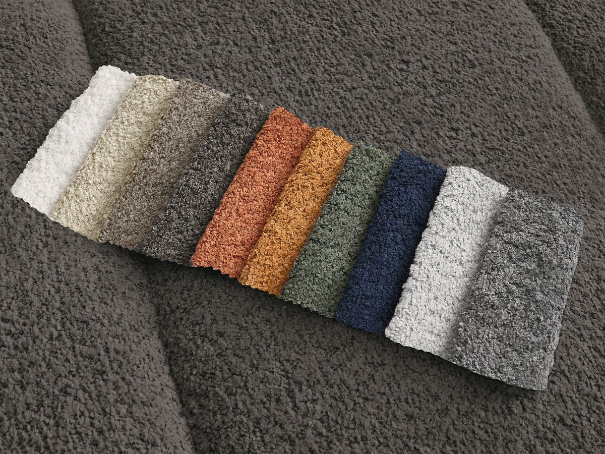 Canapé d'angle fixe PAMIRA tissu bouclette