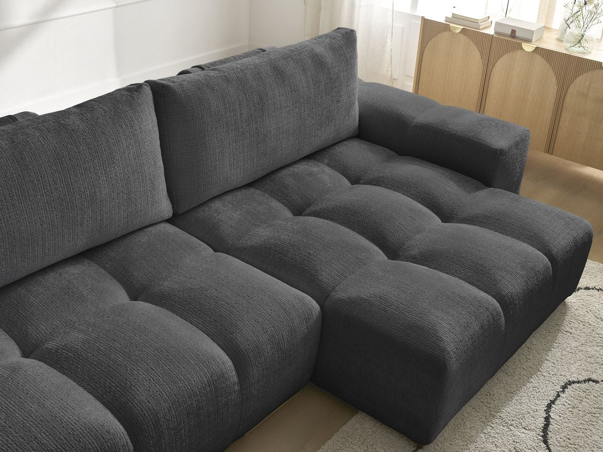 Canapé d'angle réversible convertible coffre ANAKIN tissu texturé