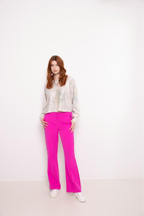 Broek - Fit- Raw-Fuchsia