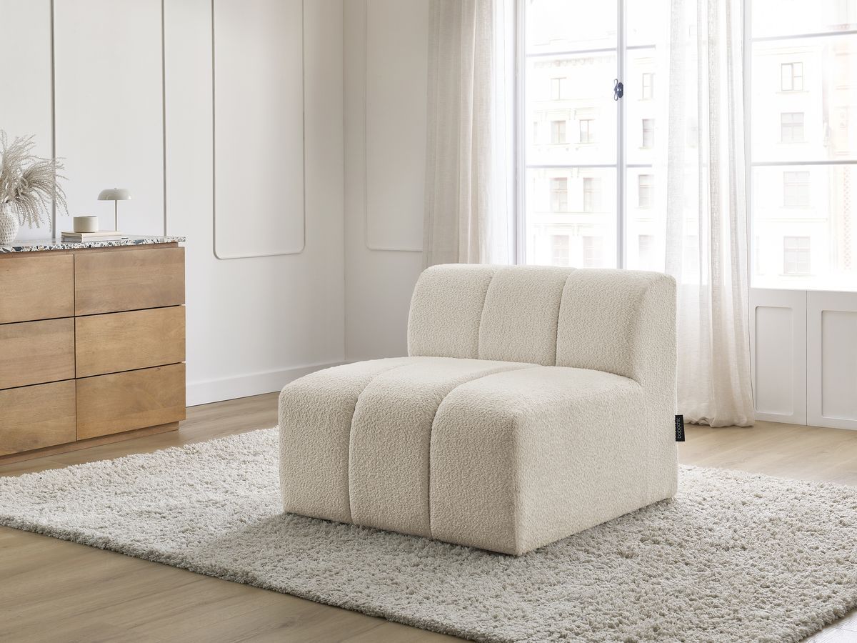 1-zits stoel voor modulaire bank ANNECY bouclé stof
