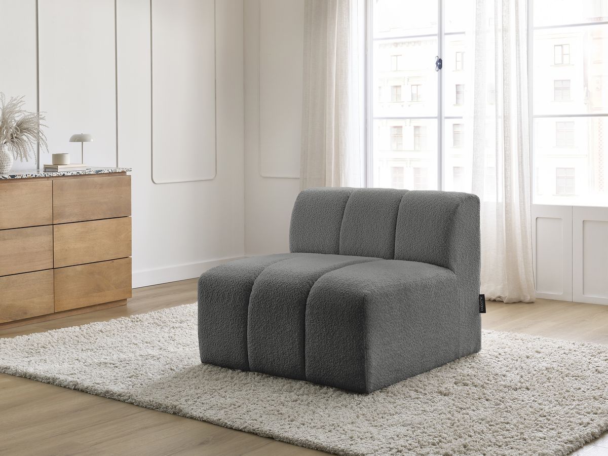 1-zits stoel voor modulaire bank ANNECY bouclé stof