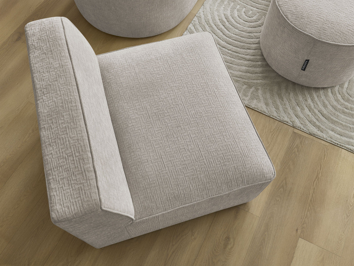 1-zits fauteuil voor modulaire bank ROUSSEAU met gestructureerde stof